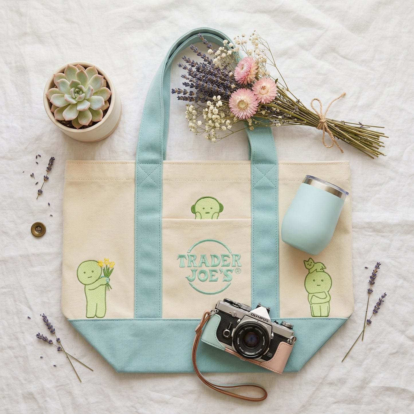 Smiski X Trader Joe's Tote Bags