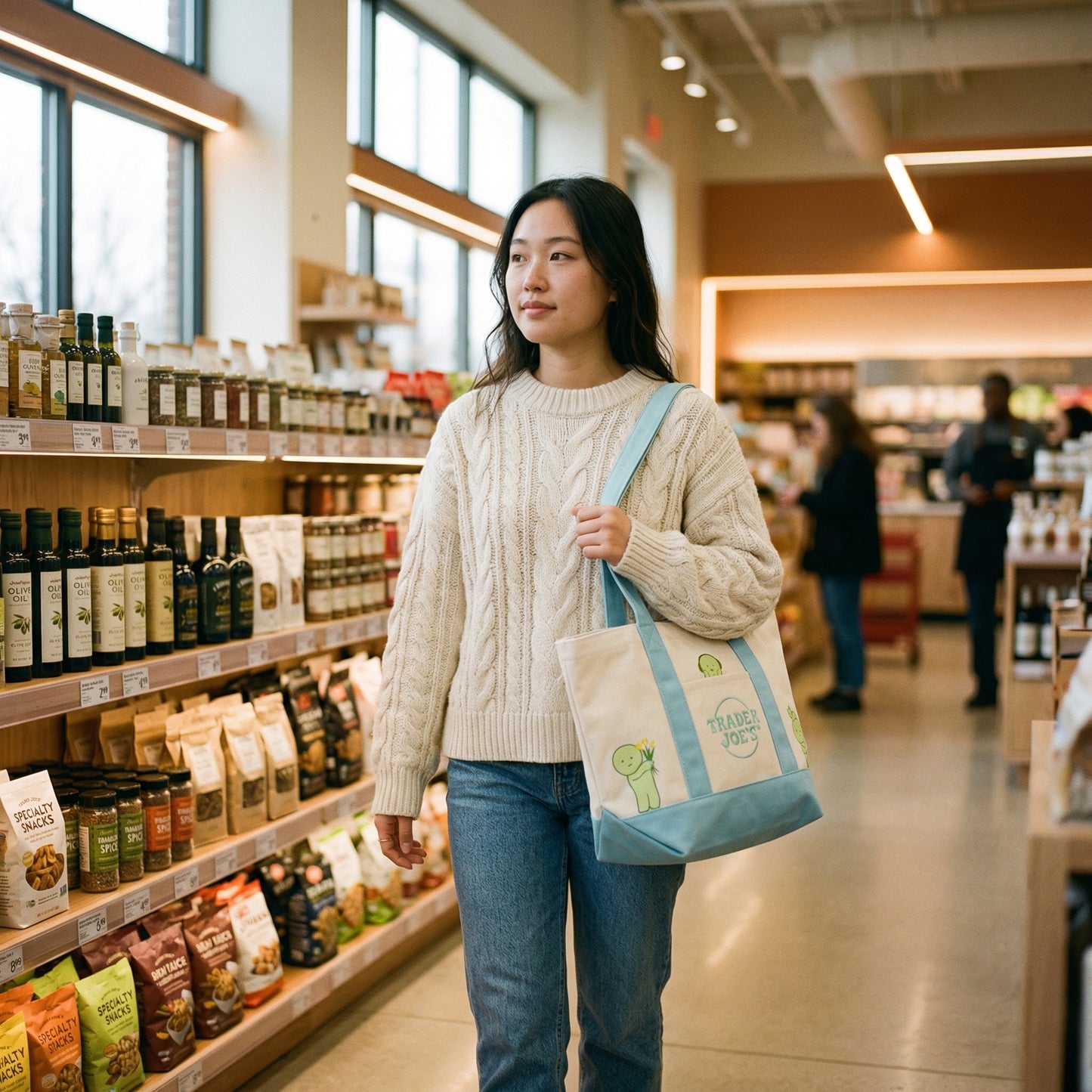 Smiski X Trader Joe's Tote Bags